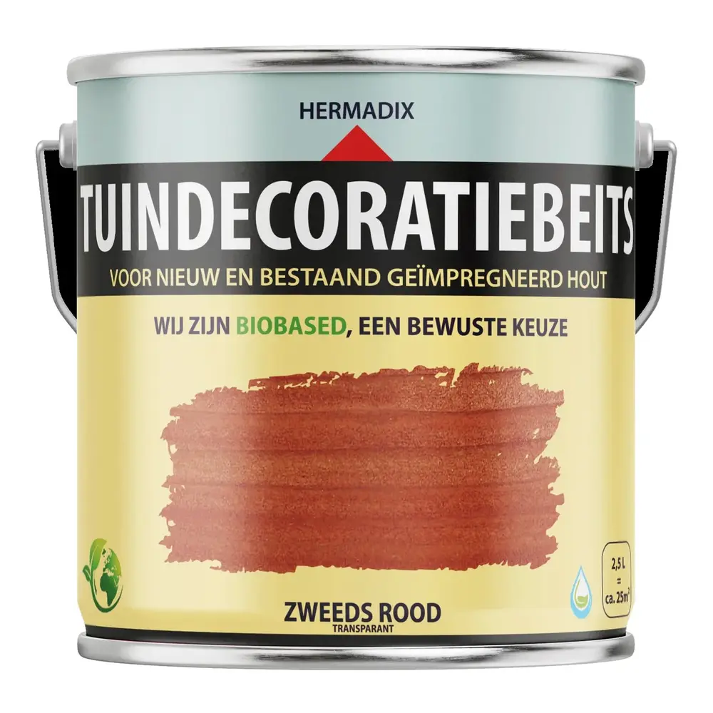 Hermadix Tuindecoratiebeits Transparant Zweeds Rood 761 Hermadix Tuindecoratiebeits Transparant Zweeds Rood 761