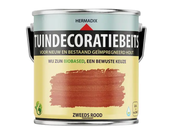 Hermadix Tuindecoratiebeits Transparant Zweeds Rood 761 Hermadix Tuindecoratiebeits Transparant Zweeds Rood 761