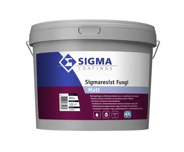 Decoprof.nl Sigmaresist Fungi Matt | Matte Schimmelwerende Muurverf | 10 LTR | Wit aanbieding