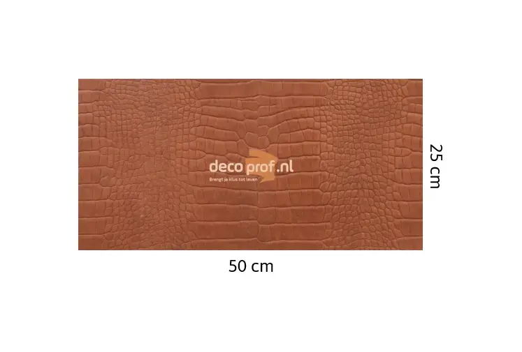 Leathr Chicque Cognac Croco Zelfklevend | 1 m² | 25 x 50 cm