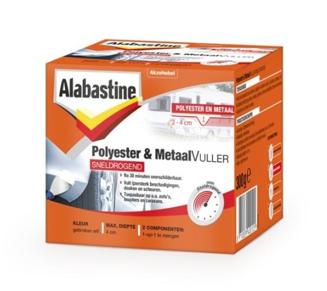 Alabastine Polyester & Metaal Vuller Sneldrogend Alabastine Polyester & Metaal Vuller Sneldrogend