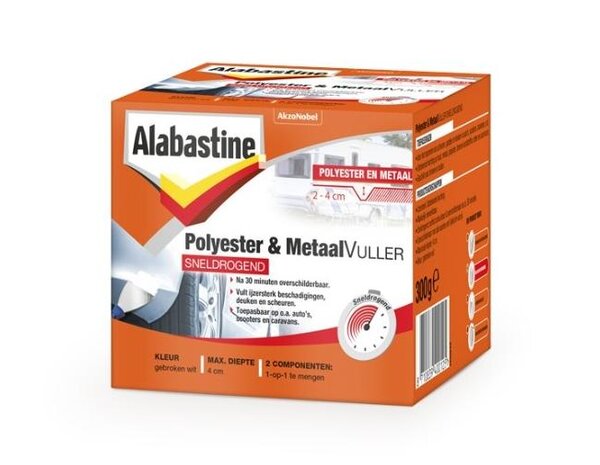 Alabastine Polyester & Metaal Vuller Sneldrogend Alabastine Polyester & Metaal Vuller Sneldrogend