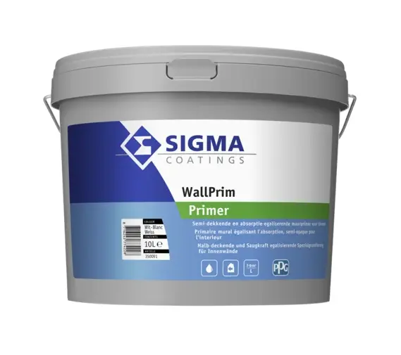 WallPrim Primer | Muurverfprimer Binnen | 10 LTR | Wit