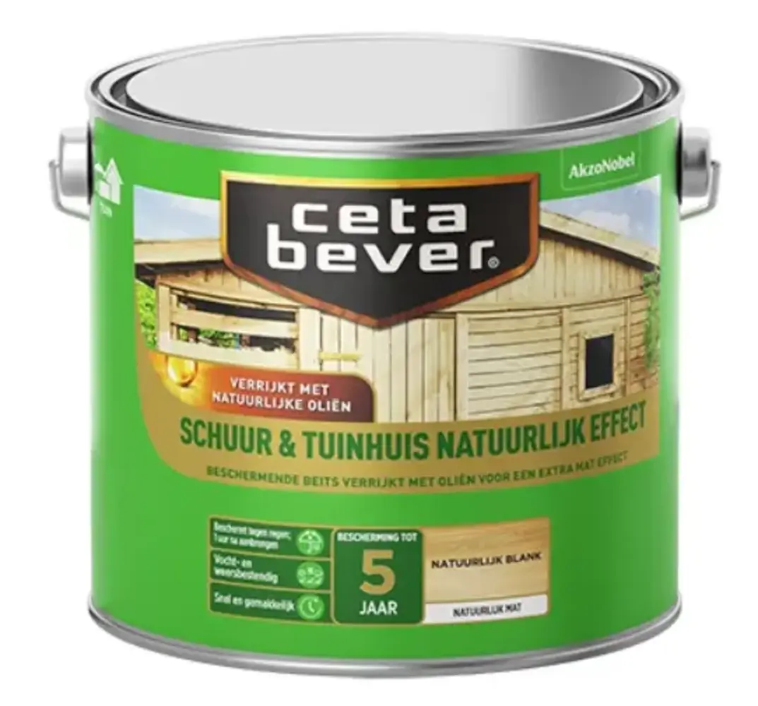 CetaBever Schuur & Tuinhuis Beits Natuurlijk Effect Blank CetaBever Schuur & Tuinhuis Beits Natuurlijk Effect Blank