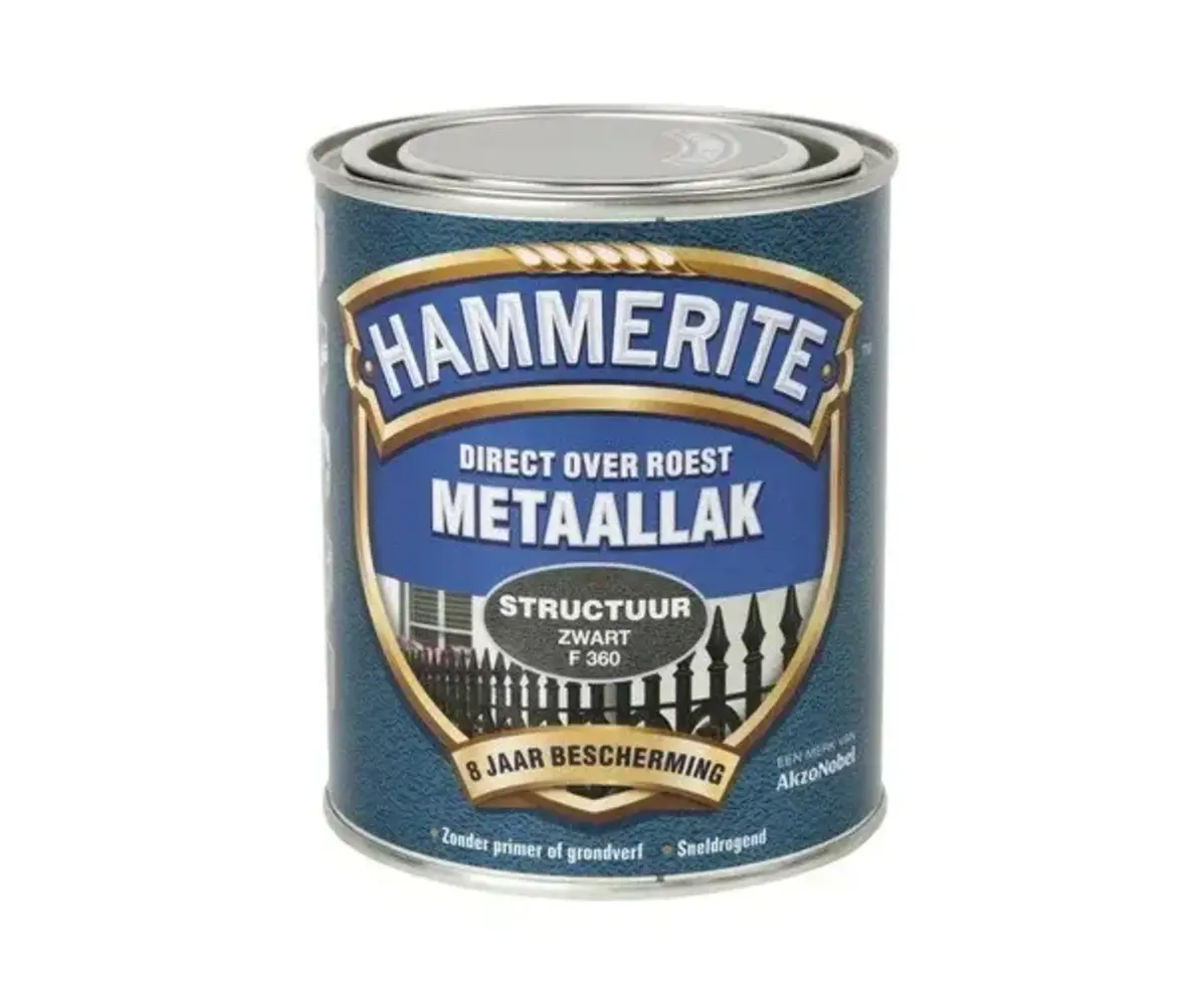 Hammerite Metaallak Structuur Zwart F360 Hammerite Metaallak Structuur Zwart F360