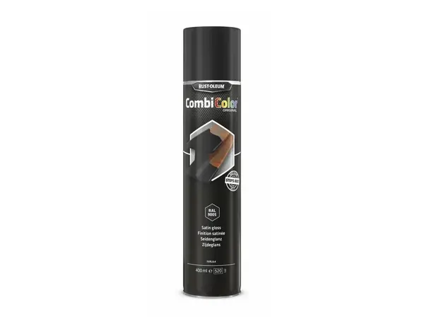 Rust-Oleum Combicolor 7375 Zijdeglans Zwart RAL9005 Spuitbus Rust-Oleum Combicolor 7375 Zijdeglans Zwart RAL9005 Spuitbus