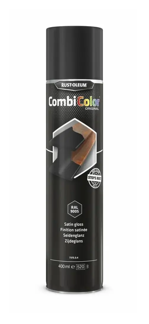 Combicolor 7375 Zijdeglans Zwart RAL9005 Spuitbus | 400 ML