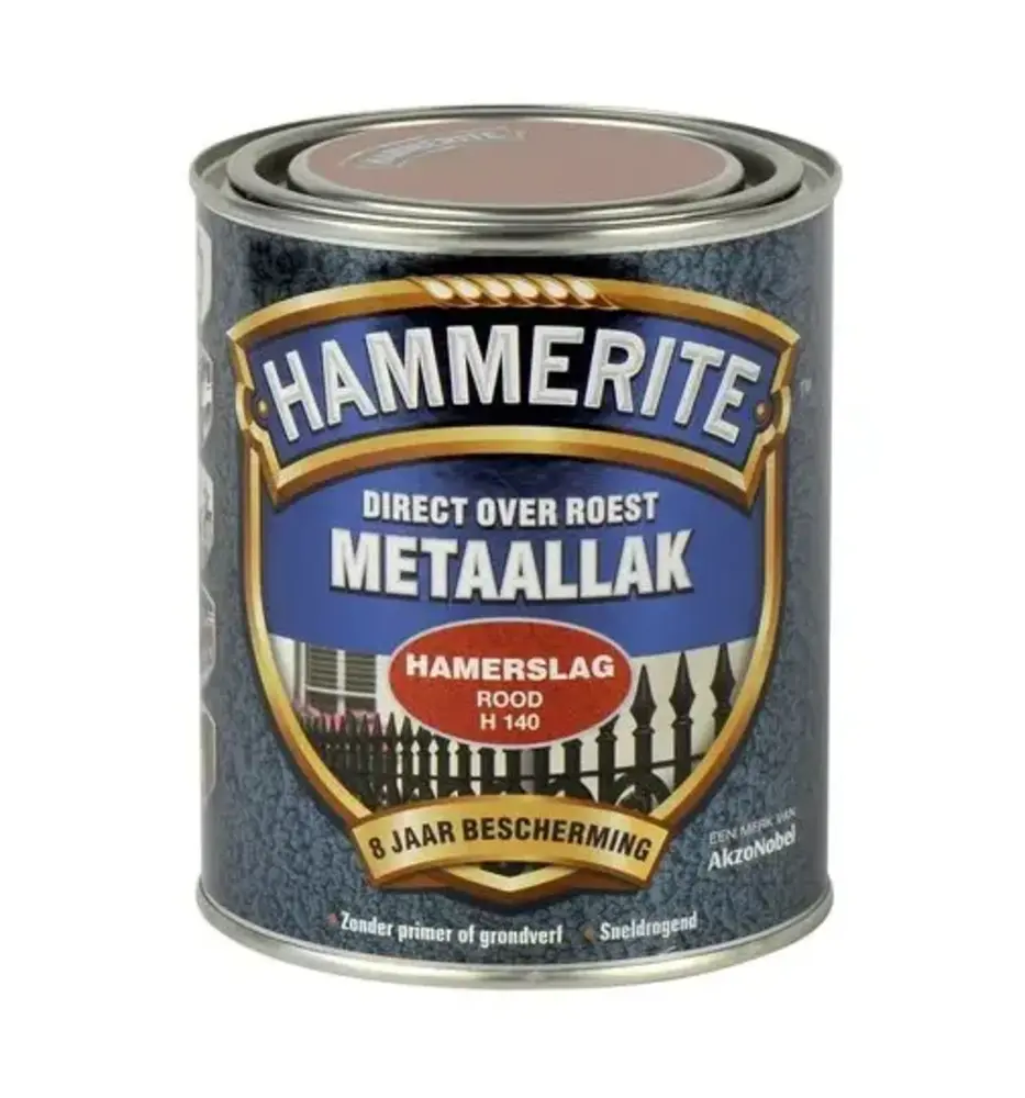 Hammerite Metaallak Hamerslag Rood H140