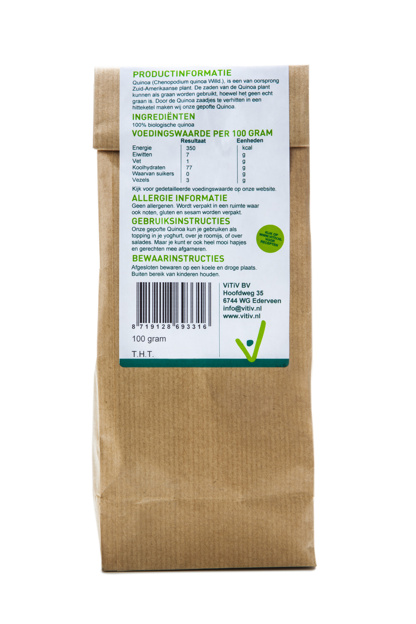 Biologische Gepofte Quinoa