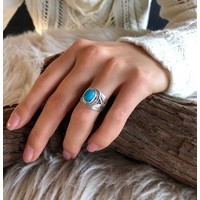Zilveren ring Turquoise natuursteen Zilveren ring Turquoise natuursteen