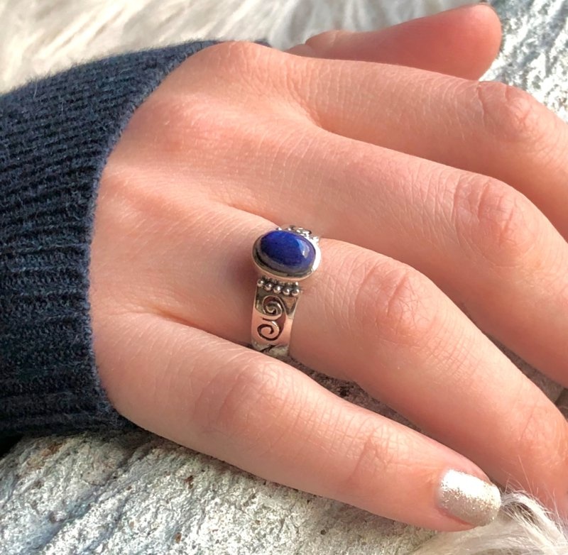 Handvol Bovenstaande Dosering Zilveren ring Lapis Lazuli - Leelavadee Jewelry