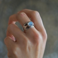 Zilveren ring Leaf Moonstone Zilveren ring Leaf Moonstone