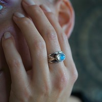 Zilveren ring Leaf Moonstone Zilveren ring Leaf Moonstone