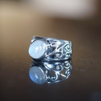 Zilveren ring Curl Moonstone Zilveren ring Curl Moonstone