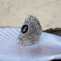 Zilveren ring Bohemian Black Onyx Zilveren ring Bohemian Black Onyx