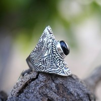 Zilveren ring Bohemian Black Onyx Zilveren ring Bohemian Black Onyx