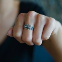 Zilveren BOHO ring Feather Zilveren BOHO ring Feather