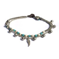 Enkelbandje Angel wing turquoise Enkelbandje Angel wing turquoise