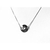 Zilveren pentagram in cirkel ketting Zilveren pentagram in cirkel ketting