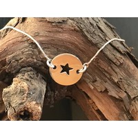 Zilveren pentagram in cirkel ketting Zilveren pentagram in cirkel ketting