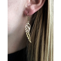 Angel wings oorbellen goudkleurig Angel wings oorbellen goudkleurig
