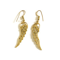 Angel wings oorbellen goudkleurig Angel wings oorbellen goudkleurig