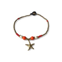 Enkelbandje zeester oranje Enkelbandje zeester oranje