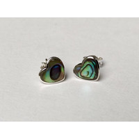 Abalone oorknopjes hart Abalone oorknopjes hart