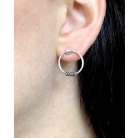 Bali hoop studs zilver Bali hoop studs zilver