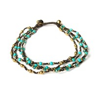 Enkelbandje met turquoise kraaltjes Enkelbandje met turquoise kraaltjes