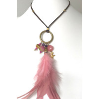 Feather festival ketting Pink Feather festival ketting Pink