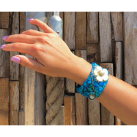 Isla Ibiza klemarmband blauw Isla Ibiza klemarmband blauw