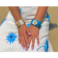 Isla Ibiza klemarmband blauw Isla Ibiza klemarmband blauw