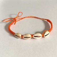Enkelbandje schelpjes oranje Enkelbandje schelpjes oranje
