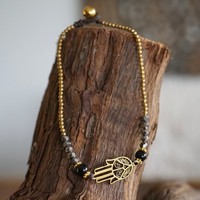Enkelbandje zwart Hamsahand Enkelbandje zwart Hamsahand