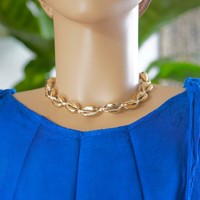 Schelpjes Choker goud Schelpjes Choker goud