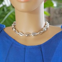 Choker ketting schelpjes zilver Choker ketting schelpjes zilver