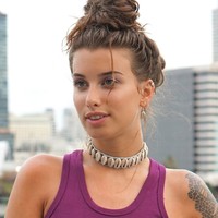 Choker Cowrie schelpjes blauw Choker Cowrie schelpjes blauw