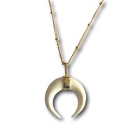 Goldplated ketting Crescent moon bone Goldplated ketting Crescent moon bone