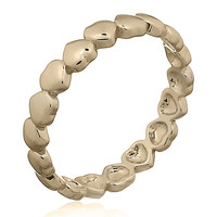 Goldplated ring stacked heart Goldplated ring stacked heart