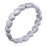 Zilveren ring stacked heart Zilveren ring stacked heart