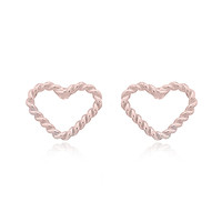 Rosé goldplated oorbellen Lovely heart Rosé goldplated oorbellen Lovely heart