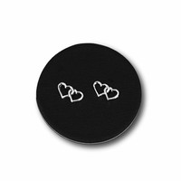 Zilveren oorknopjes Double love Zilveren oorknopjes Double love