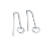 Zilveren ear threader Hart Zilveren ear threader Hart