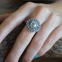 Zilveren ring Bloem Zilveren ring Bloem