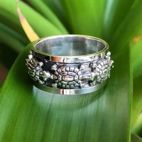 Zilveren ring spinning Schildpad Zilveren ring spinning Schildpad