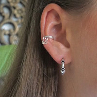 Zilveren earcuff triple wave Zilveren earcuff triple wave