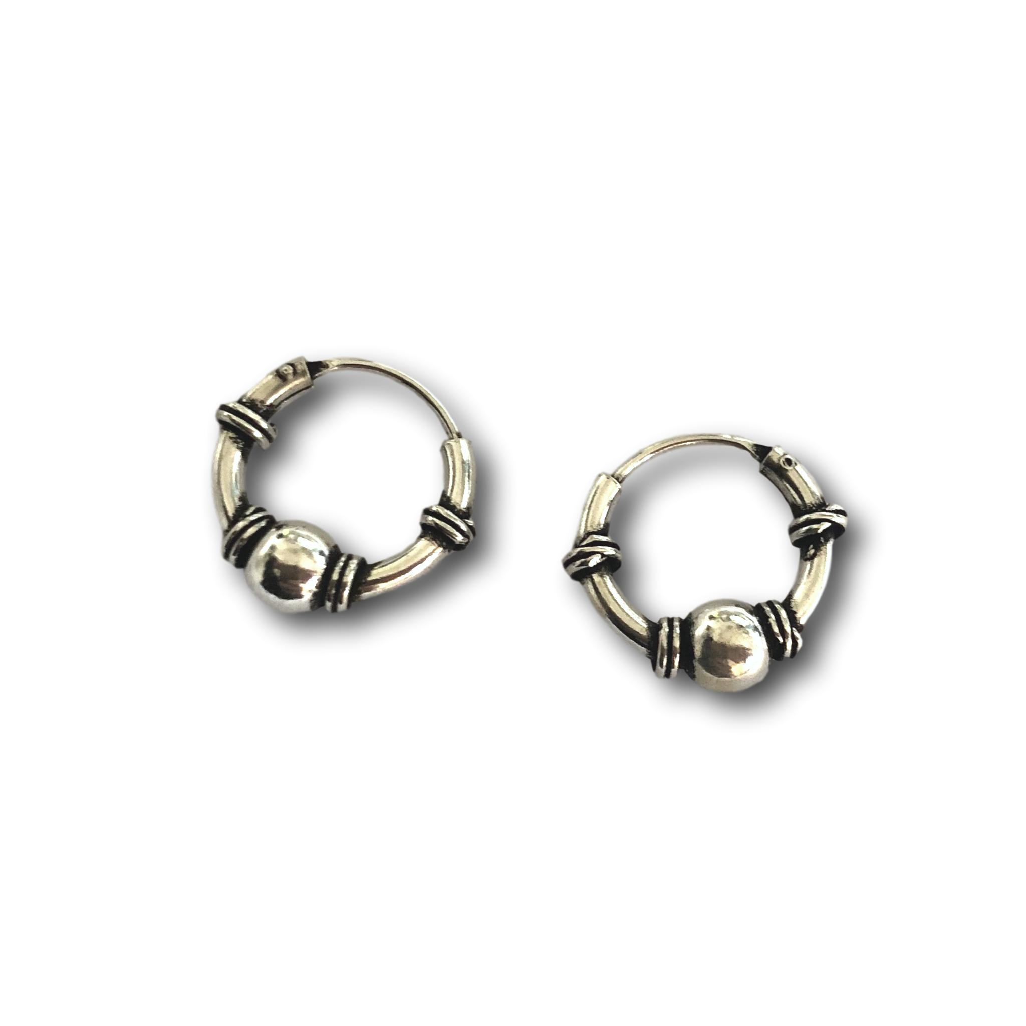 D.w.z Antecedent Lengtegraad Bali Hoops oorbellen 10 mm - Leelavadee Jewelry
