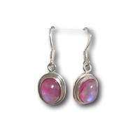 Zilveren oorbellen Pink Moonstone Zilveren oorbellen Pink Moonstone