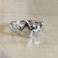 Zilveren ring heartbeat Zilveren ring heartbeat